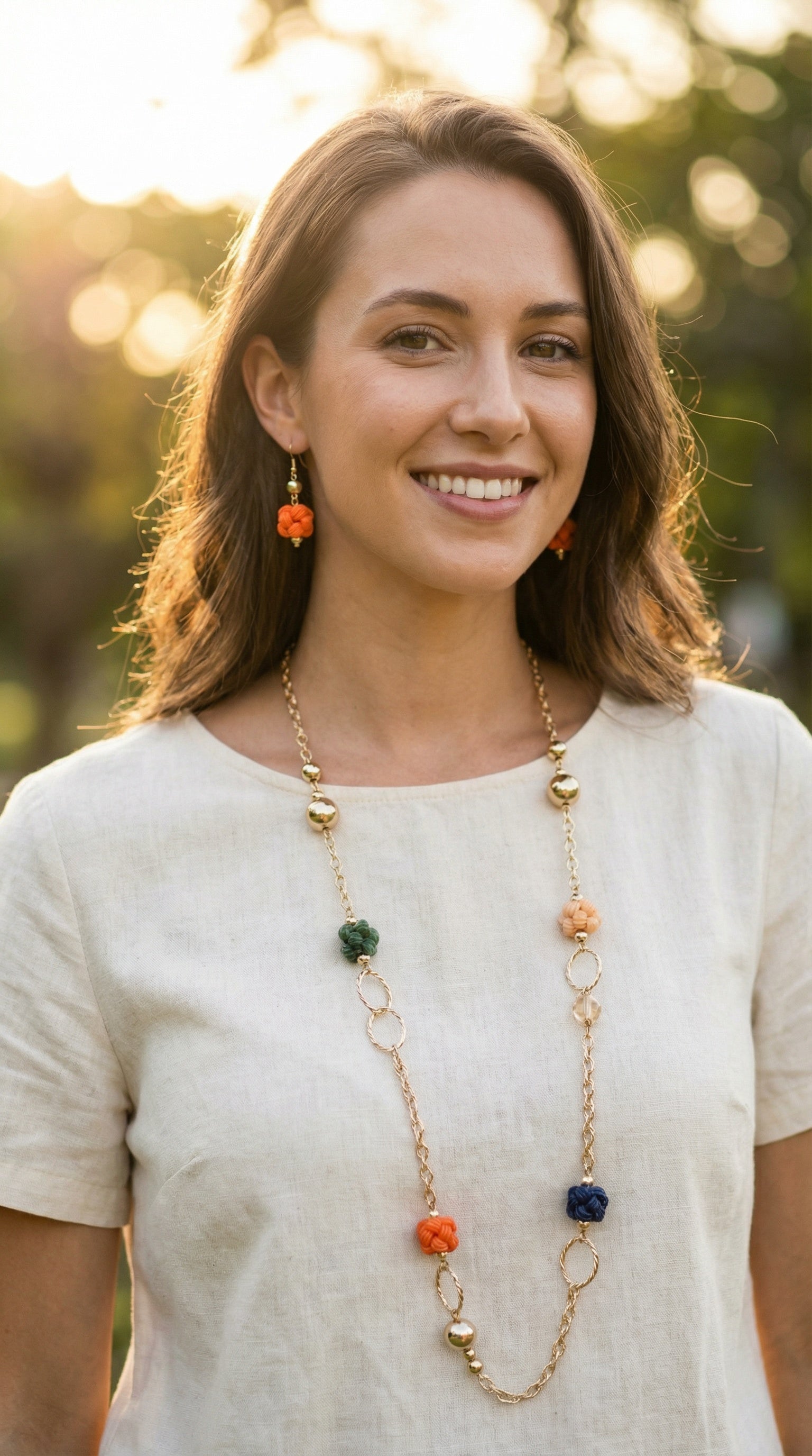 Colorful Clover Necklace & Earring Set