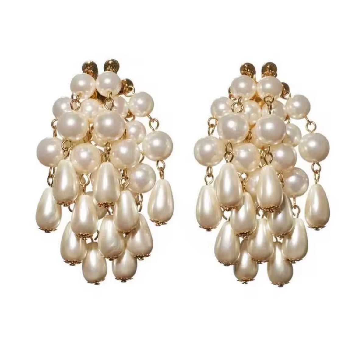 Cascading Pearl Chandelier Earrings